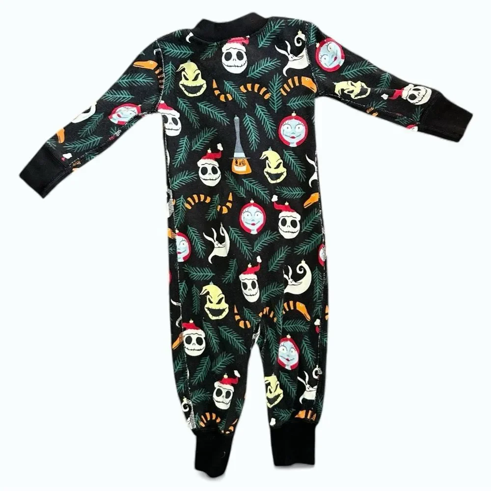 Hanna Andersson Disney Nightmare Before Christmas Zip Sleeper 6-12M Black